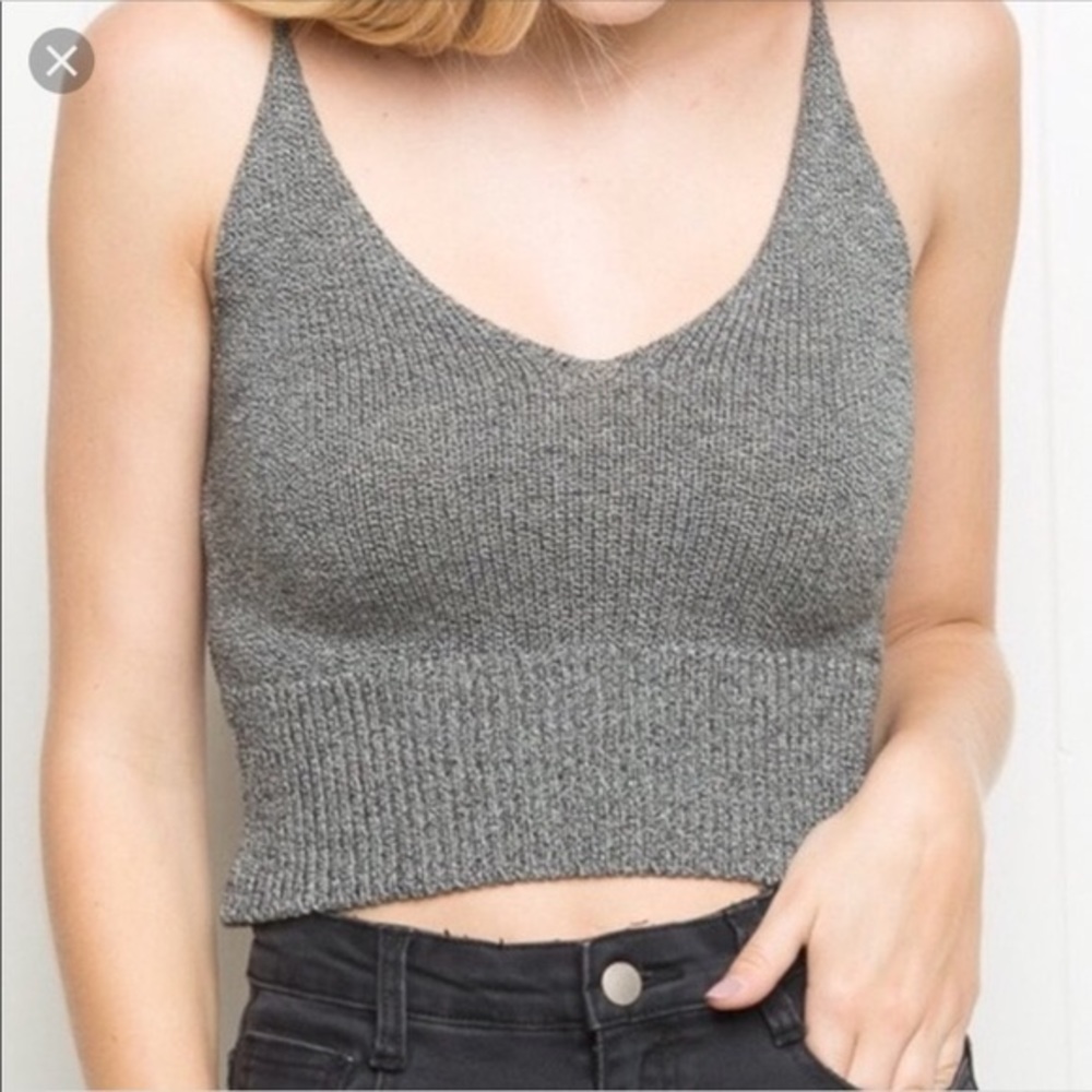 BRANDY MELVILLE GREY KNIT TANK